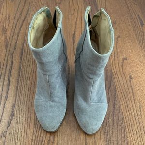 Rag & Bone Grey Canvas Zip Ankle Boots 38